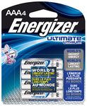 Energizer L92BP-4 Ultimate Lithium AAA Batteries, World’s Longest-Lasting AAA Battery in High-Tech Devices (4 Pack)