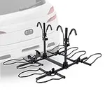 KAC Premium Bike Rack for Car, SUV, Hatchback Mount - 2" Anti-Wobble Hitch & Quick Release Lever for 4 Bikes - Heavy Duty Bicycle Carrier, Easy to Assemble/Install - Tire & Frame Straps Included