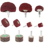 BaiNuo Mini Flap Wheel Abrasive Scouring Pad Grinding Head Buffing Wheels Drill Sanding Attachment Set, 1/4-Inch Shank for Metal Polishing Mirror Effect (11Pack)