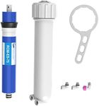 75 GPD RO Membrane Filter Replacement with Reverse Osmosis Membrane Housing, Wrench, 1/4" Quick-Connect Fitting, Check Valve, Fit Under Sink RO Home Drinking Water Filter Filtration Purifier System