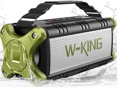 W-KING Bluetooth Speaker, 50W Portable Speakers Bluetooth Wireless Loud, Outdoor Large Christmas Waterproof Bluetooth Speaker with Subwoofer/DSP/40H/EQ/Stereo Pairing/Power Bank/TF/AUX/Hands-Free