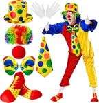 WUERKIYA Clown Costume Set 7 Pcs Clown Accessories for Kids Adults Halloween Clown Parties Circus Carnivals Pretend Play