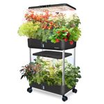 44 Pods Hydroponics Growing System, DRYADES Dual Layers Indoor Garden with LED Full Spectrum Grow Light, 2 × 13.3L Water Tanks, Height & Angle Adjustable, Professional Smart Plant Germination Kits