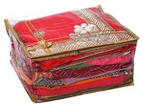 Kuber Industries Saree Covers With Zip|Clothes Storage Bag|Garment Bag For Travel, Wedding, Storage|Bow Design|Transparent PVC|Set of 2 (Gold)