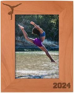 Personalized Gifts Sports Frame 5x7 Gymnastics Frame 2024 Gymnastics Photo Frame Wood Engraved 5x7 Portrait Picture Frame