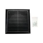 Vent Systems Ø6" Duct - 8" x 8" Inch Black Air Vent Cover - Bathroom Exhaust Vent Pipe - Louvered Outdoor Dryer Vent Cover - Black Ø150 mm (200 x 200 mm)