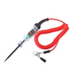 Car Voltage Tester Pen with Alligator Clip & Prolong Spring Cable,DC 3-48V Digital LED Circuit Tester,Universal Automotive Electrical Tools Car Fuse Tester for Car Truck SUV