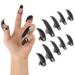 10pcs Halloween Claw Nails, Metal Punk Style Finger Claws Rings Long Nail Cosplay Women Halloween Costume Accessories for Carnival Vampire Cat Wolf Cosplay