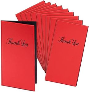 Juvale 10 Pack Thank You Check Presenters for Restaurants, Red Guest Check Book for Server, Waiter, Waitress, Diners (1 Card Slot, 10.5 x 5.5 In)