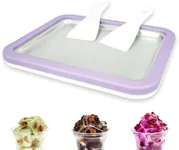 Rolled Ice Cream Maker Instant Ice Cream Maker with 2 Spatulas Frozen Yoghurt Plate Homemade DIY Instant Gelato Pan/Roll (Lavender)