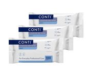 Conti Soft Large Patient Cleansing Dry Wipes (3 Packs of 100 Dry Wipes)