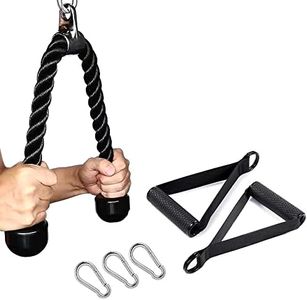 CMYKZONE TríCeps Empuje Tire Hacia Abajo Cuerda Cuerda, Cable De La Cuerda De TríCeps Para Multi Gym con Mango & MosquetóN De Gancho RáPido, Para Las Combinaciones De Entrenamiento De Fuerza Del Brazo