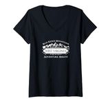 Womens West Virginia Blue Ridge Mountains Adventure Awaits Souvenir V-Neck T-Shirt