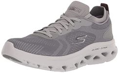 Skechers Mens Go Run Glide-Step Flex-Radar Running Shoe Vegan Glide Step Flex Stretch Fit Laced Slip-On Light Gray - 10 UK (220502)