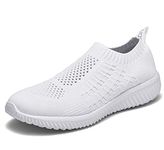 TIOSEBON Women's Athletic Lightweight Casual Mesh Walking Shoes - Breathable Running Sneakers 3 UK All White