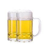 TUSAPAM 2 Pack Heavy Beer Mugs, Large Beer Glasses with Handle, 14 Ounce Glass Steins, Classic Beer Mug glasses Set