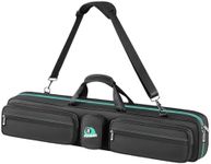 PEKREWS Pool Cue Case 4x4 Pool Stick Bag with Backpack Straps Soft Billiard Cue Carrying Case with Shoulder Strap, Billiard Stick Case Holds 4 Butts 4 Shafts and Billiards Accessories, Black