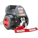 WARN 101575 Handheld Portable Drill Winch with 40 Foot Synthetic Rope: 750 lb Pulling Capacity, Gray