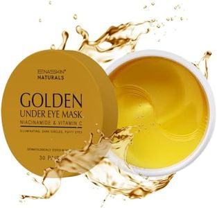 Enaskin Naturals Under Eye Patches Dark Circles Under Eye Masks for Puffiness - 24K Gold Eye Gel Pads Retinol Collagen Hyaluronic Acid Moisturizing & Reducing Wrinkles (24K Gold)