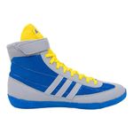 adidas Combat Speed 4 Wrestling Shoes, Grey/Bright Royal/Yellow, 8 UK