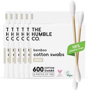 The Humble Co Bamboo Cotton Swabs, 600 Count - White Cotton Buds for Ears, Makeup, Baby Care & Cleaning - Personal Hygiene Essentials & Toiletries - Daily Products for Travel & Home