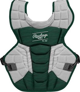 Rawlings | Velo 2.0 Catcher's Chest Protector | Baseball | Adult - 17" | Dark Green/White