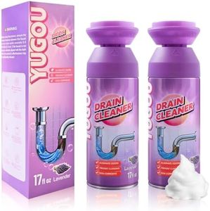 Yugou Foaming Drain Cleaner, Sink Drain Cleaner and Deodorizer for Kitchen Sinks, Shower Drains, Tubs (Lavender, 2pcs)