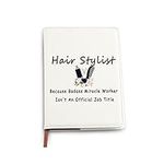 Funny Hair Dresser Leather Notebook