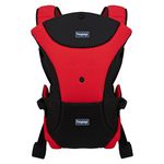 Hopop Baby Carrier Bag | 3 in 1 Cuddle Me Baby Carrier Bag for 3 to 12 Months | Baby Sling Carrier Bag & Holding Belt | Adjustable New-Born to Toddler | Max Weight Up to 12 Kgs | Red/Black