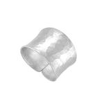 81stgeneration 999 Fine Silver Boho Ring with a Hammered Finish - Wrap Solid Silver Thumb Ring - Wide Chunky Rings Silver - Adjustable Rings for Women - Handmade Jewellery