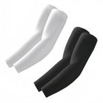 ROXUN 2 Pairs UV Sun Protection Arm Sleeves,Cooling Cricket Sports Hand Cover for Men/Women Black+White
