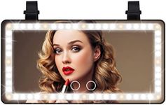 Mokoze Car Sun Visor Vanity Mirror With Led Light Self-Driving Travel Makeup Mirror ,Dimming Touch Control,Rechargeable Detachable,3 Color Lighting Modes (Black)