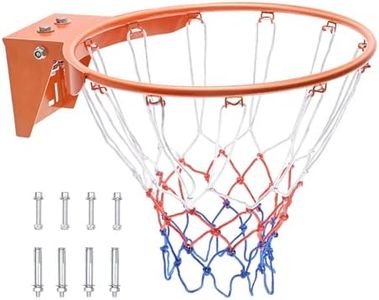 VEVOR Basketball Rim, Wall Door Mounted Basketball Hoop, Heavy Duty Q235 Basketball Flex Rim Goal Replacement with Net, Standard 18" Indoor and Outdoor Hanging Basketball Hoop