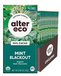 ALTER ECO Superdark Crisp Mint Chocolate Bar 90% 12 Pack, brown