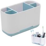 Paifeancodill Toothbrush Holder for Bathroom Organizer Set, Toothbrush and Toothpaste Holder with Drainage Hole, Sink Caddy Shower Tooth Brush Razor Holder, Bathroom Storage Organizer (Large)