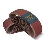 POWERTEC 110000-P2 4 x 24 Inch Sanding Belts | 60 Grit Aluminum Oxide Sanding Belt | Premium Sandpaper for Portable Belt Sander – 20 Pack