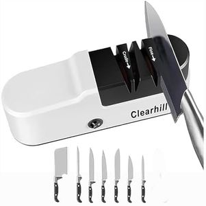 Clearhill Electric Knife Sharpener,Plug Powered Professional Knife Sharpener- 2-Stage Automatic Knife Sharpening & Polishing, Home Kitchen Tool (M868-Plug)