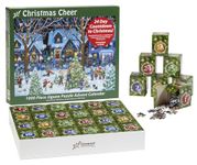 Christmas Cheer Jigsaw Puzzle Advent Calendar 1000 Pieces by Vermont Christmas Company - 24 Puzzle Sections to Complete - Count Down to Christmas Each Day in December