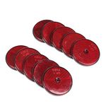 ETUKER 10 Pack Rear Reflector, Round Rear Reflectors Screw on Safety Reflective, Post Reflectors, Reflectors For Gate Posts for Caravan/Truck/Trailer/Boat/Motorcycle Fence Gate Posts(Red)