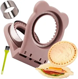 Uncrustables Sandwich Maker Sealer Cutter, Crustless Sandwich Cutter, PB&J Uncrustable Maker - Color Brown, Round Shape