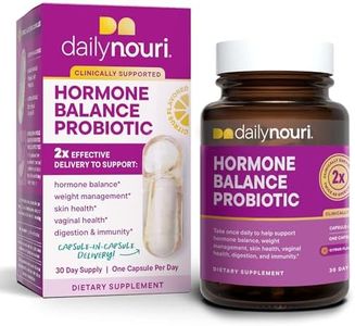 Daily Nouri Hormone Balance Probiotic for Women | for Gut Health, Vaginal pH, Yeast Balance, PCOS Symptoms, Skin Health, Digestion & Immunity-7 Probiotic Strains-Prebiotics (30 Day Supply)