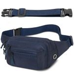 Bumbags Waist Fanny Pack Fashion Bum Bag with 30cm Extended Belt for Dog Walking Climbing Hiking Travel Cycling Girls Ladies Men Women (Dark Blue)