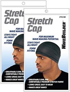 Wavebuilder Stretch Cap, Black, 2 Pack