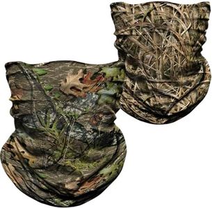 WTACTFUL 2 Pack - Camo Face Mask Hunting, Camouflage Neck Gaiter Face Cover for Men Fishing Outdoor Sports #1 + #2