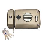 Godrej Ultra XL+ Twinbolt 1CK Deadbolt Rim Lock for Main Door with 4 Keys, Suitable for Inside Opening Wooden Door Rim Lock (Sunset Rose Gold) (6014)