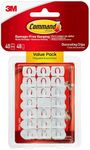 Command Small Decorating Clips, White, 40-Clips, 48-Strips, Decorate Damage-Free