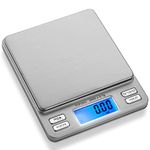 Smart Weigh Digital Pro Pocket Scale with Back-Lit LCD Display, Tare, Hold and PCS Features, 2000 x 0.1g