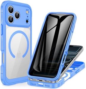 CENHUFO Privacy for iPhone 18 Pro Case/Privacy for iPhone 17 Pro Case,Compatible with MagSafe,Full-Body Phone Case with Built-in 9H Tempered Glass Privacy Screen Protectorand Light Blue
