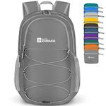 ZOMAKE Foldable Backpack Lightweight Rucksack 28L,Packable Small Backpacks Water Resistant for Travel Hiking Camping Walking Men Women(Medium Gray)