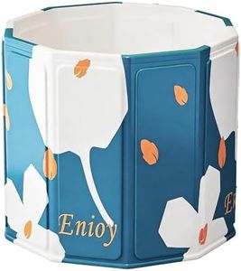 Portable Plastic Adult Bathe Bucket, Foldable Freestanding Soaking Bathtub with Drainage Pipe for Hot Ice Bath and Home Outdoors Gyms